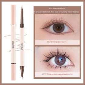 Three-dimensional Star Eyes Double-headed Eye Shadow Pen Makeup (Option: Floating Platinum)